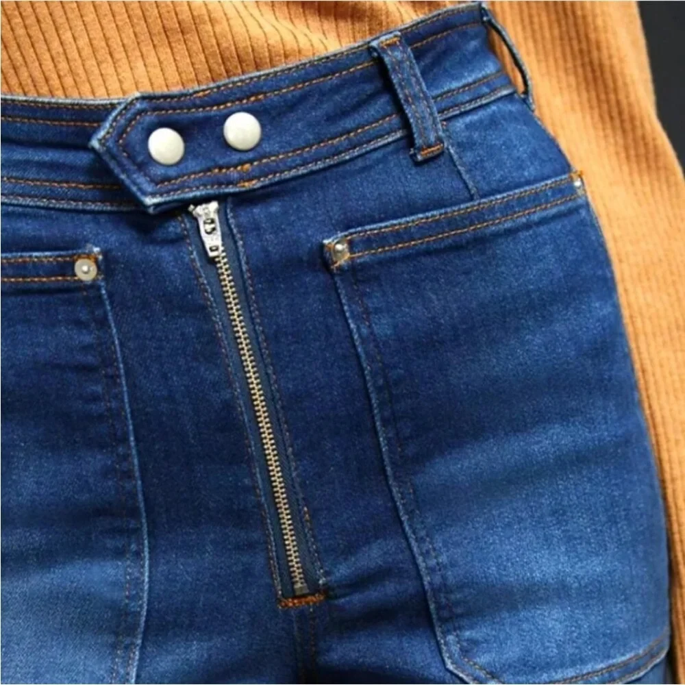 Anthropologie Pilcro Skipper Colette Wide Leg Crop Jeans High Rise Size 28 NWT - Picture 6 of 12